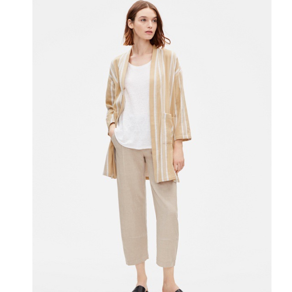 Eileen Fisher STRIPED ORGANIC COTTON JACKET NWT PL